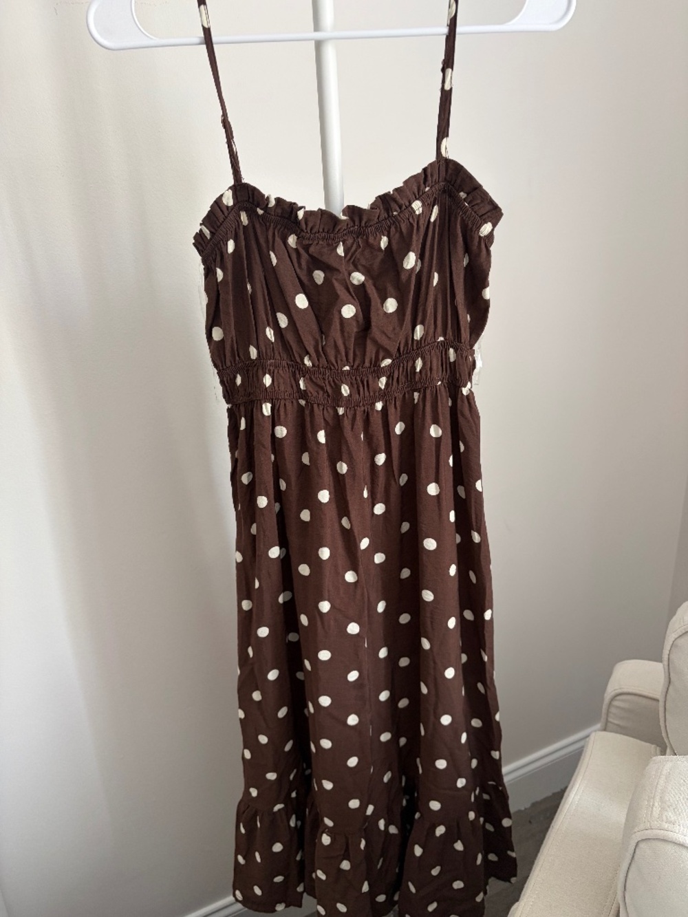 Midi Brown Polka Dot Dress